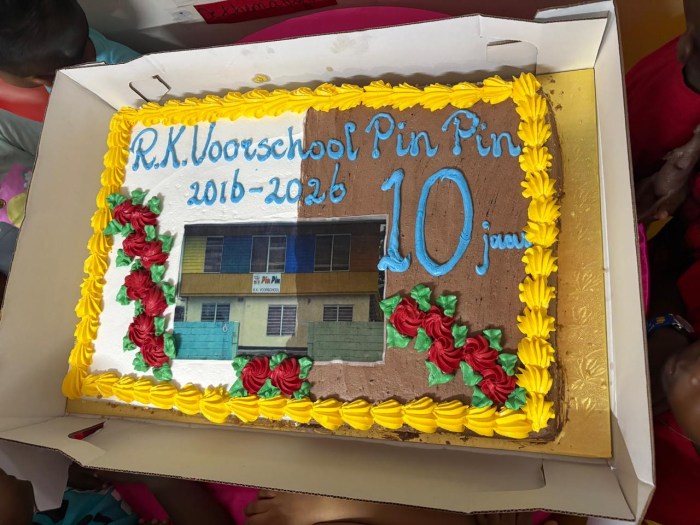 De cake speciaal voor deze gelegenheid gebakken. 